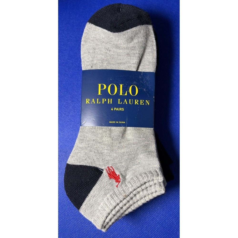 NWT Polo Ralph Lauren Men's Socks Athletic No Show Sneakers Casual 4 Pack